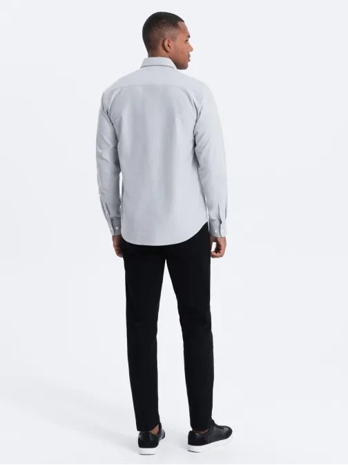 Elegantna siva srajca oxford V2 OM0108