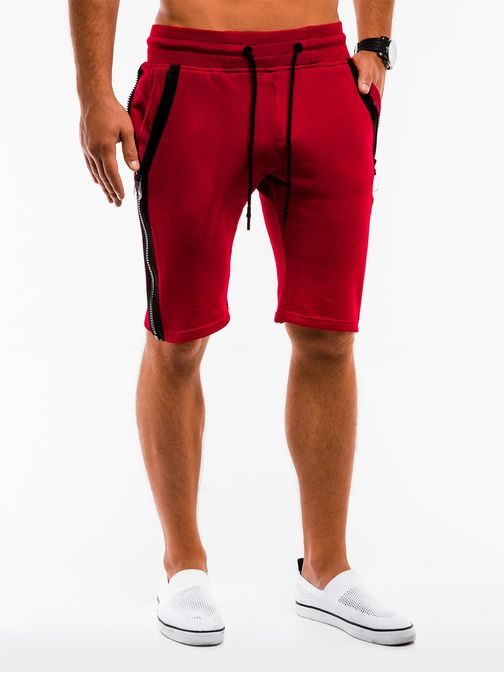 Trendovske rdeče kratke hlače w054