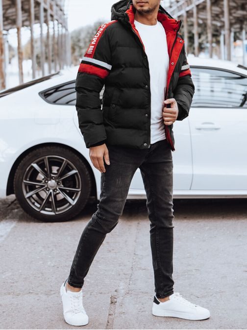 Modna črna moška jakna za zimo