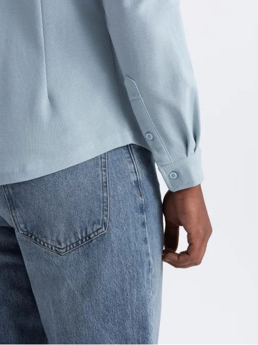 Priložnostna modra moška srajca V3 SHCS-0177