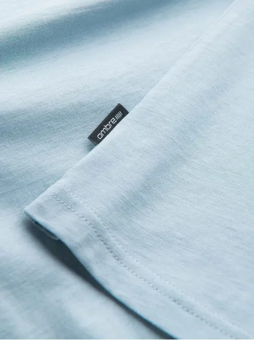 Bombažna moška majica svetlo modra v19 OM-TSBS-0146