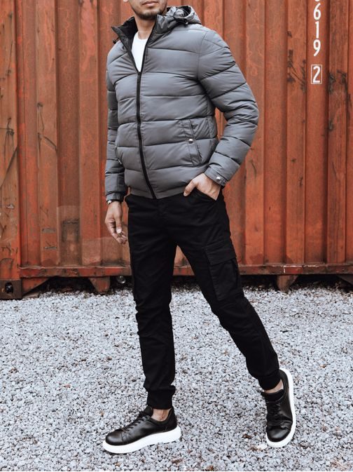 Modna prešita siva moška jakna