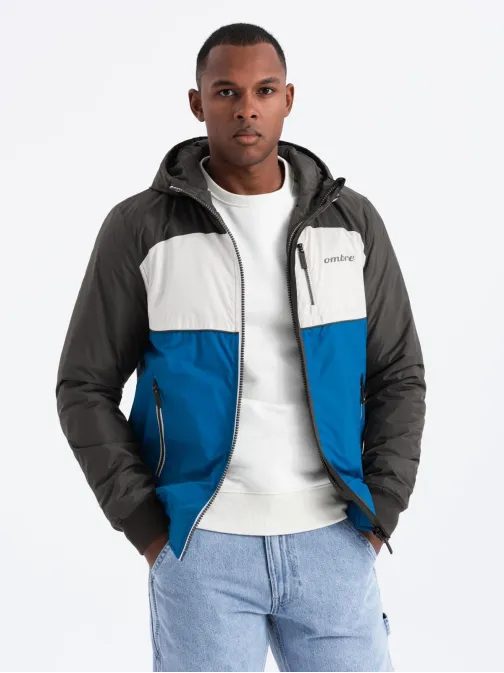 Udobna modro grafitna prehodna športna jakna V2 JANP-0194