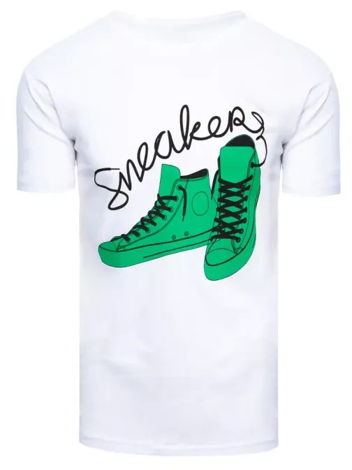 Moderna bombažna bela majica Sneakers
