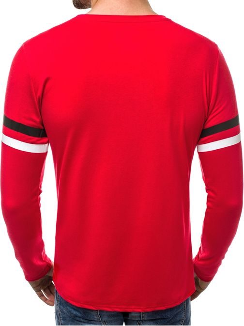 Trendovska majica z dolgimi rokavi rdeča OZONEE JS/1088