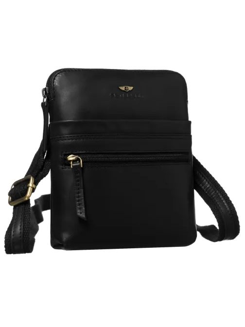 Črna usnjena moška torba Peterson