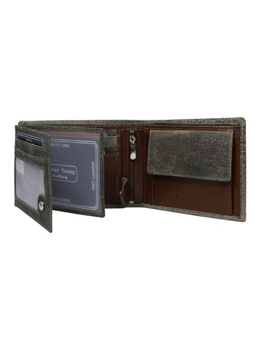 Unikatna usnjena denarnica v sivi barvi Rovicky