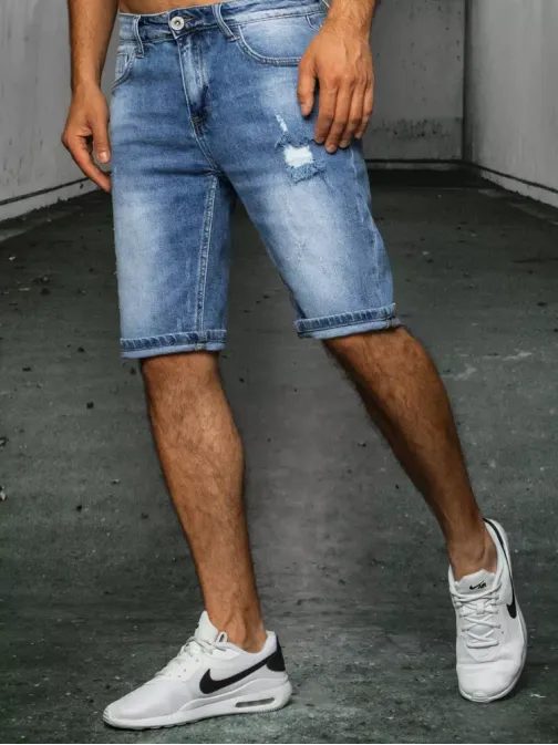 Trendovske jeans kratke hlače v modri barvi