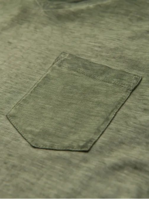 Oljčna moška majica s sprano majico V9 TSWT-0242