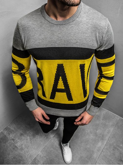 Sivo-rumen originlani pulover B/2428Z