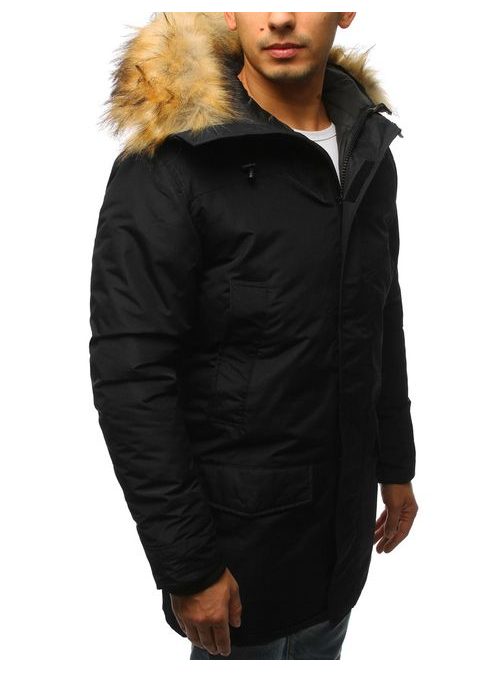 Črna zimska jakna z dvojnim zapenjanjem