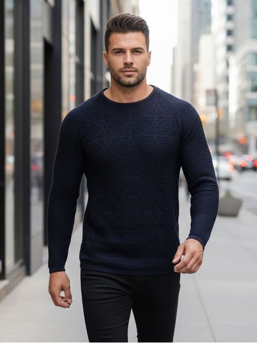 Garnet pleten pulover z vzorcem