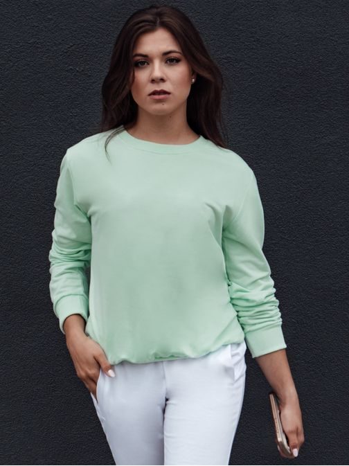 Preprost ženski svetlo zelen pulover Glamflair