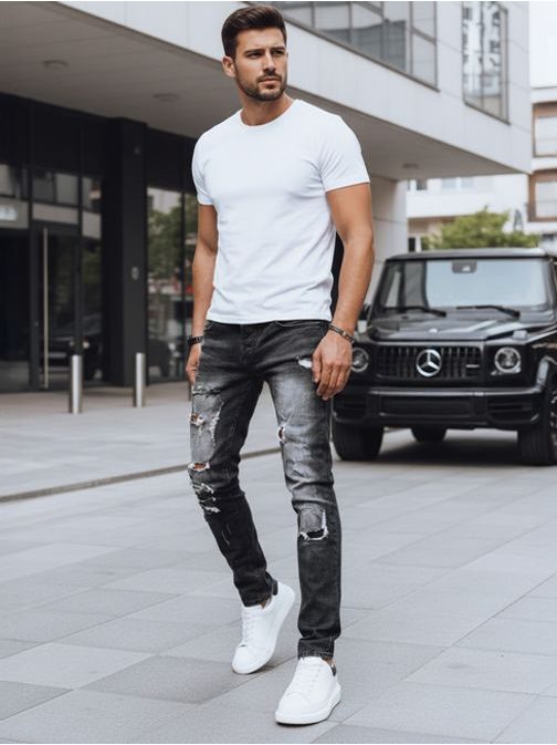 Originalne črne kavbojke z odrgninami