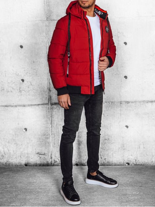 Trendovska bordo prešita moška jakna