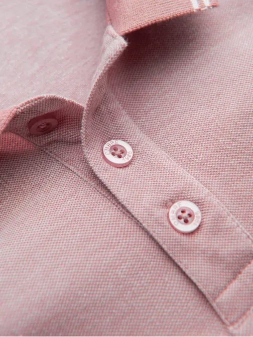 Rožnata polo majica s kontrastnim ovratnikom V2 POSS-0109