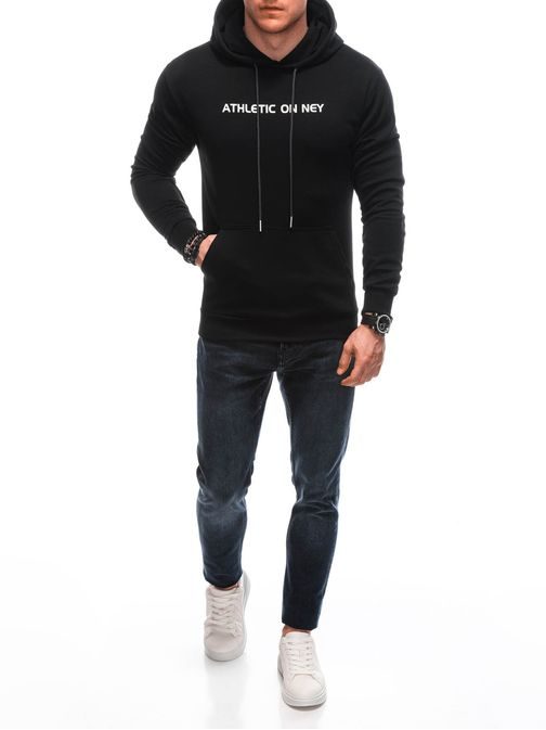 Nevsakdanji črn moški pulover B1653