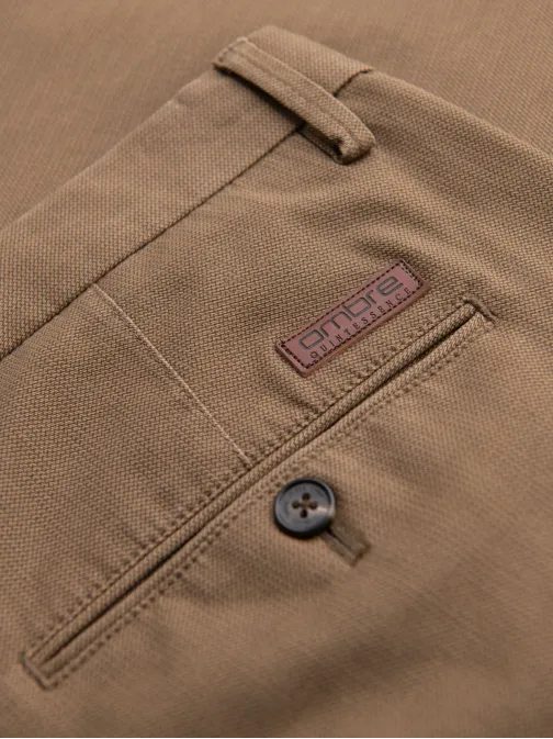 Temno bež hlače chinos z drobno teksturo V2 PACP-0184