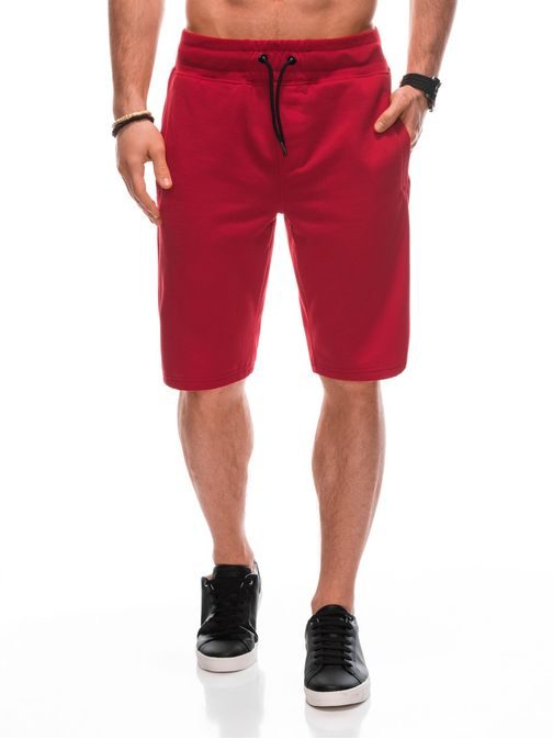Moške kratke hlače za prosti čas v rdeči barvi SRBS0101/V-4