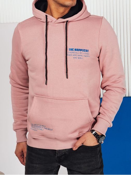Atraktiven rožnati pulover z napisom