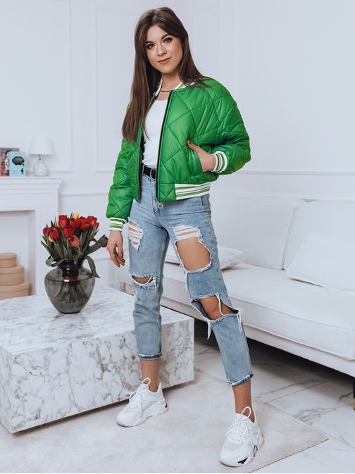 Stilska ženska zelena bomber jakna