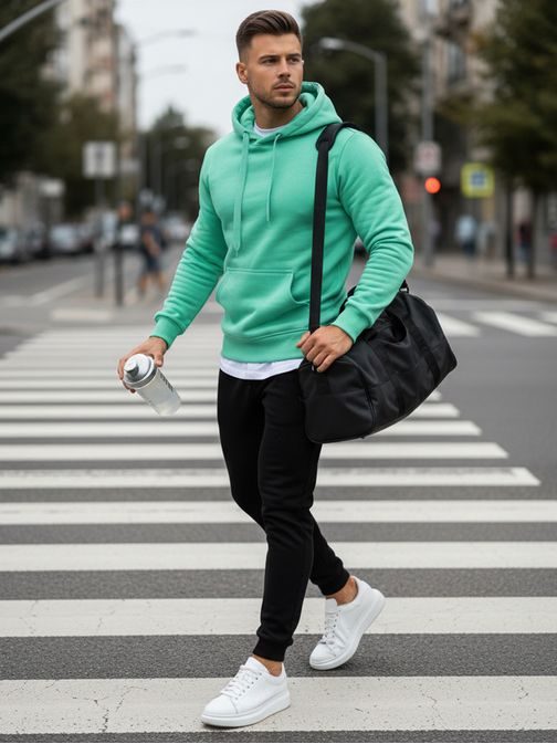 Udoben svetlo zelen-črn set trenirke