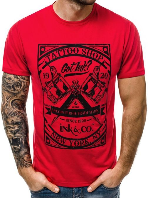 Atraktivna rdeča moška majica OZONEE JS/10885