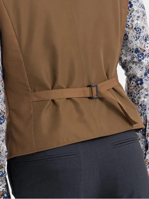 Trendovski caramel elegantni telovnik V1 BLZV-0112