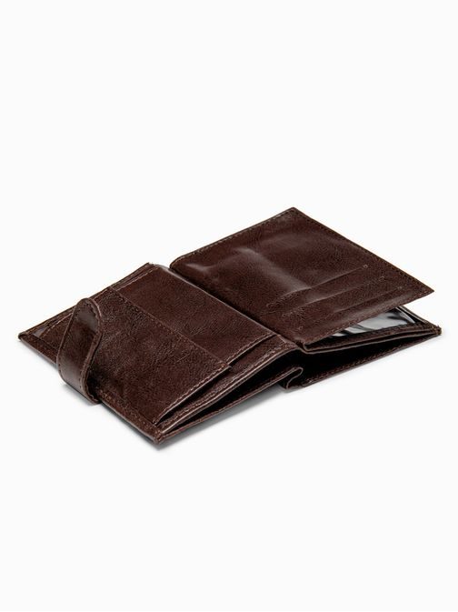 Elegantna temno rjava moška denarnica A625
