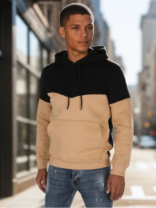 Črno-rjav pulover z zanimivim dizajnom