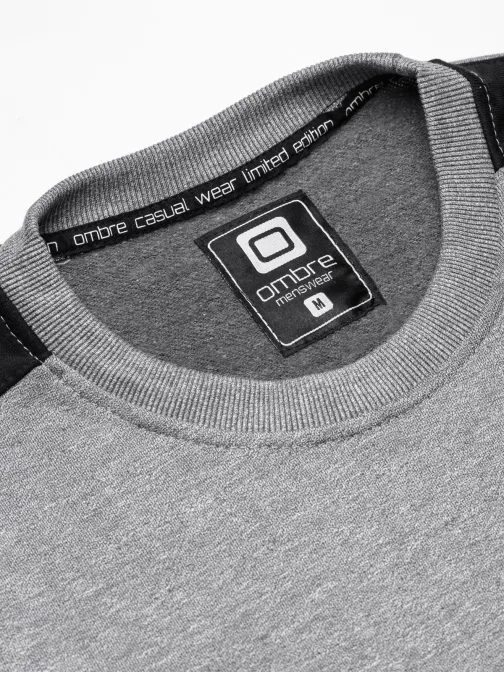 Čudoviti siv pulover brez kapuce B1081