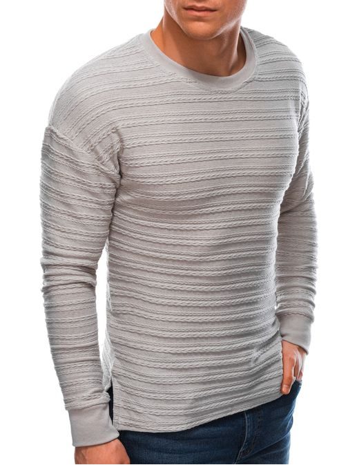 Bombažen pulover v sivi barvi E208