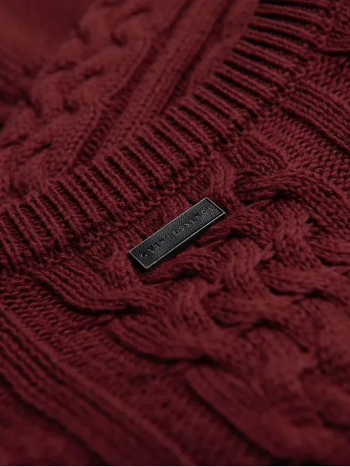 Moški bordo pulover z vzorcem om-swcd-0173