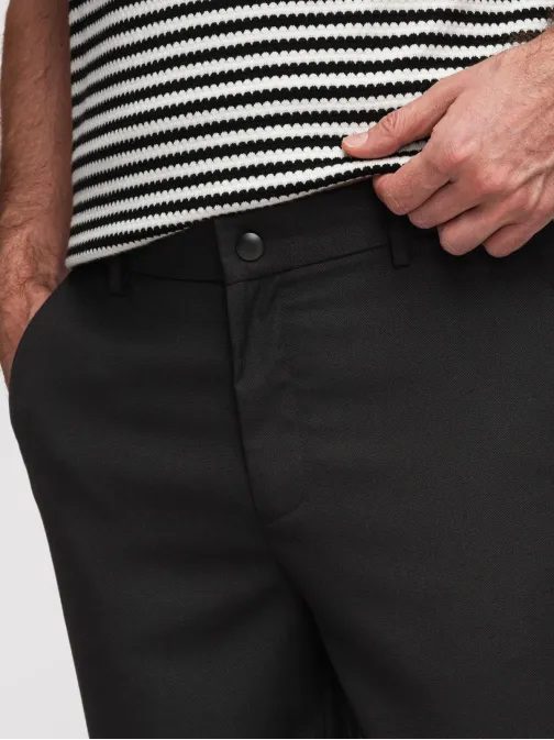 Moške črne chino hlače REGULAR V4 P1525