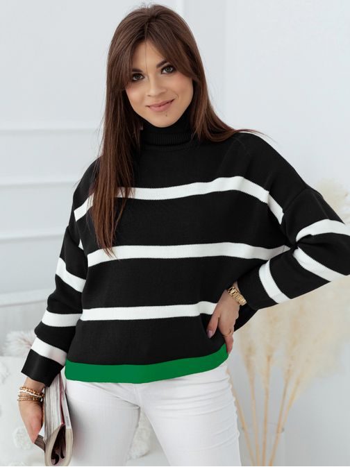 Morisa ženski zanimiv pulover v črni barvi