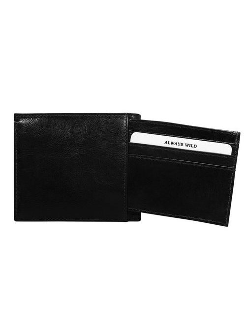 Praktična črna moška denarnica WILD