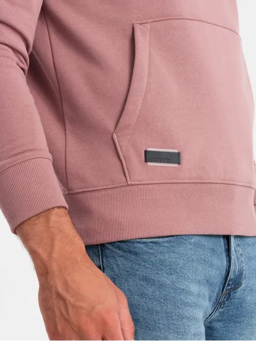 Temno temno roza moška majica s kapuco V4 SSBN-0161