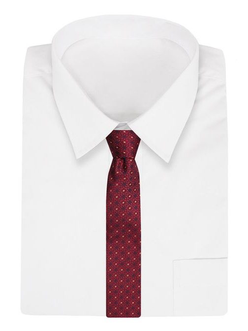 Rdeča kravata z geometričnim vzorcem Alties