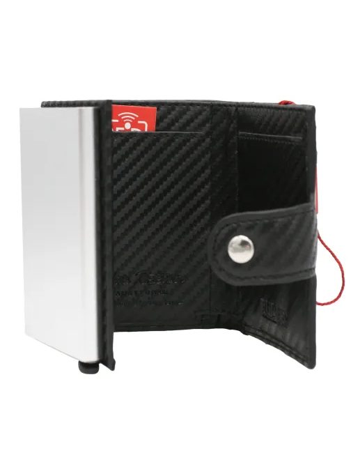 Modna črna usnjena denarnica Peterson