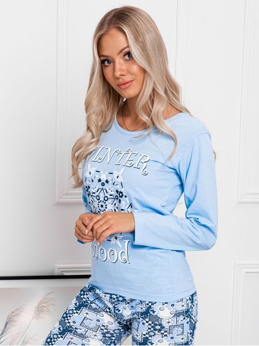 Modra prijetna ženska pižama ULR049