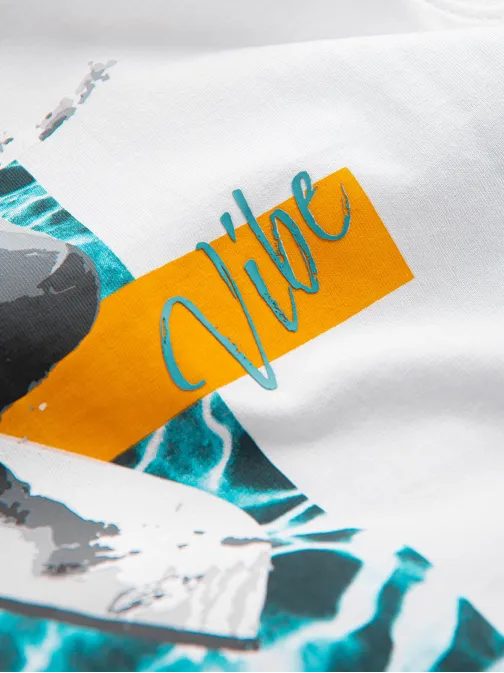 Bel brezrokavnik s poletnim motivom V2 TSTT-0191