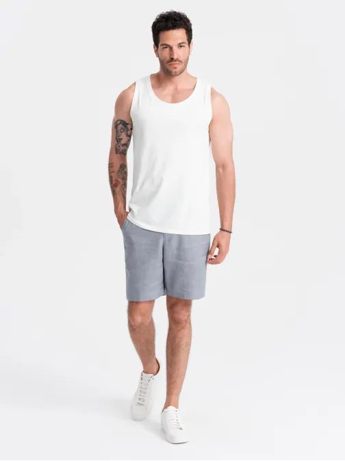 Enostavna bela majica brez rokavov V1 TSBT-0192