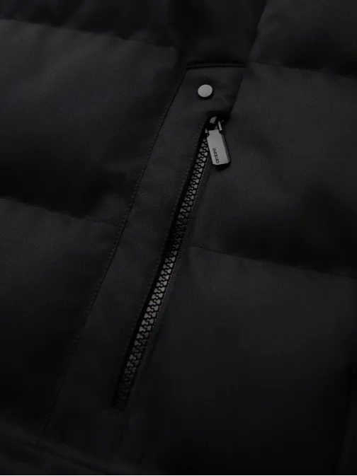 Brezčasna prešita črna moška parka  V1 JALJ-0264