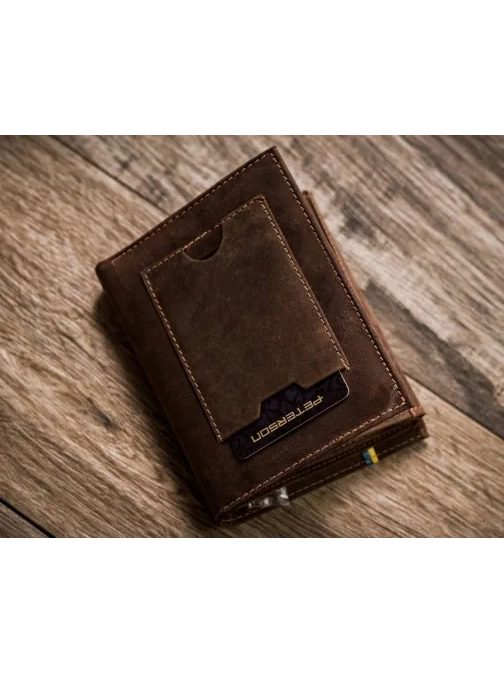 Moderna rjava usnjena denarnica Peterson