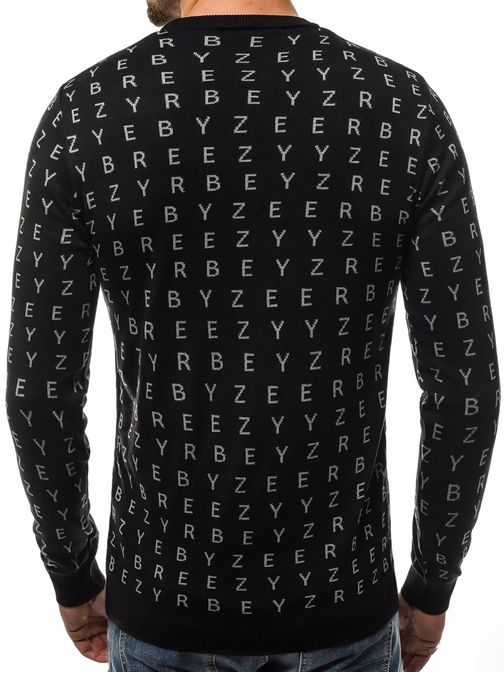 Zanimiv črn pulover BREEZY B/2397