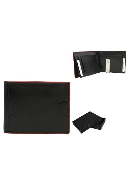 Preprosta črna usnjena denarnica