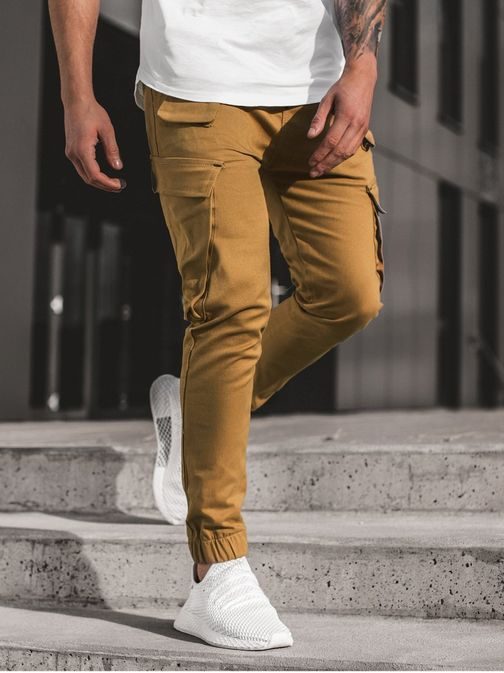 Moderne camel jogger hlače G/2788