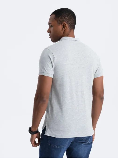 Preprosta siva polo majica S1374