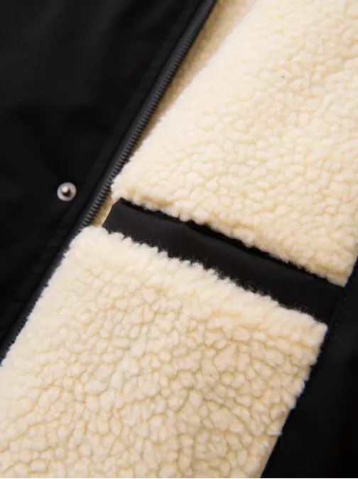 Moška topla jakna v črni barvi OM-JAHP-0302