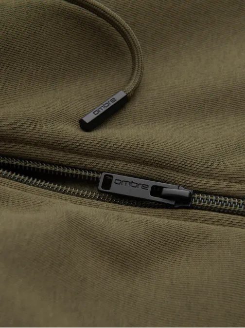 Bombažna majica za moške olive v2 om-ssbz-0160